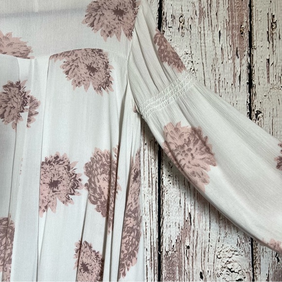 Free People Boho Peacemaker Floral High Low Tunic Oversized Dress Blouse SMALL - Picture 4 of 9